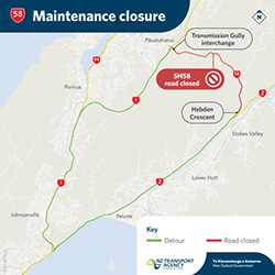 Night closures start this Sunday for State Highway 58 maintenance